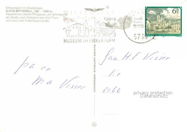 Mittersill Oberpinzgau Erholungsort Schloss Pass Thurn Flieger – Bild 2
