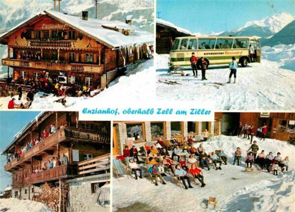 Zell Ziller Tirol Alpengasthof Enzianhof Wintersportplatz