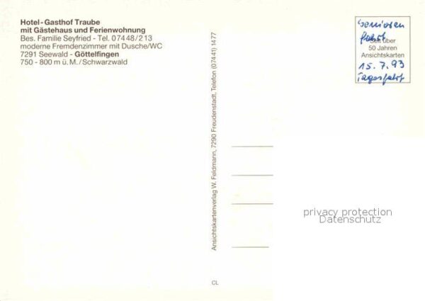 Goettelfingen Seewald Schwarzwald Hotel Gasthof Traube Nagoldtalsperre La – Bild 2