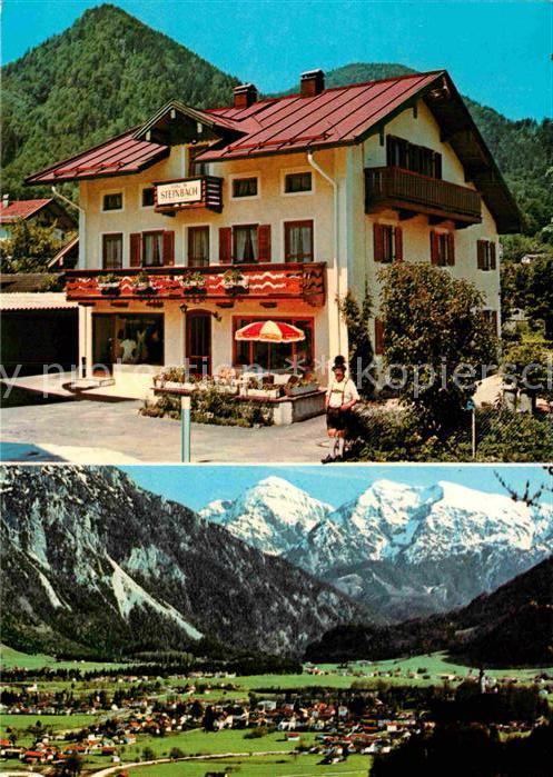 Ruhpolding Haus Steinbach Gesamtansicht mit Alpenp