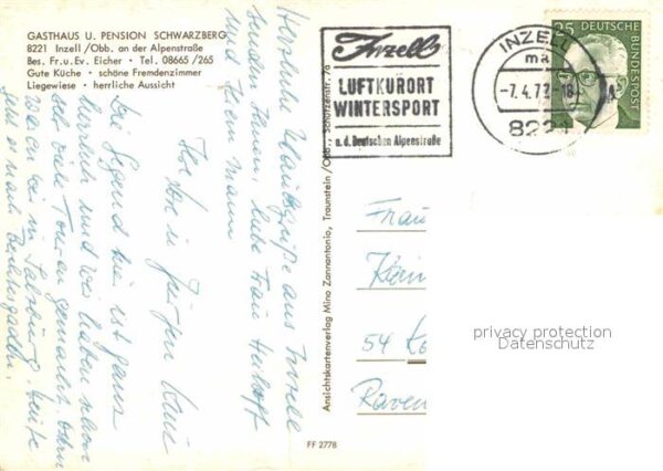 Inzell Gasthaus Pension Schwarzberg Deutsche A – Bild 2
