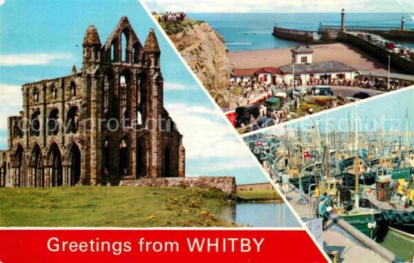 Whitby UK Abtei Khyper Pass Fischerboote