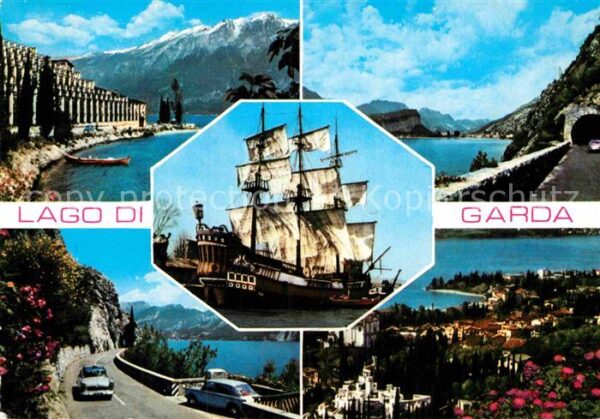 Garda Lago di Garda See Panorama Uferstrasse Dreimaster