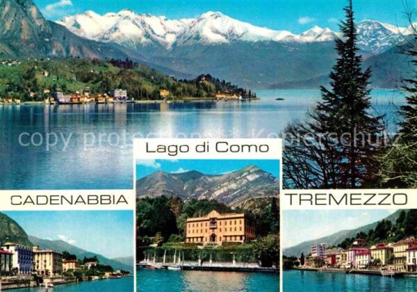 Cadenabbia Lago di Como Panorama Seeseite Teilansicht