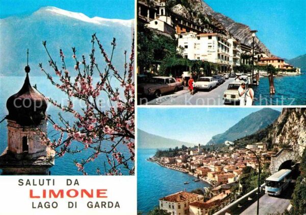 Limone sul Garda Uferstrasse Kirchturm Teilansicht mit T