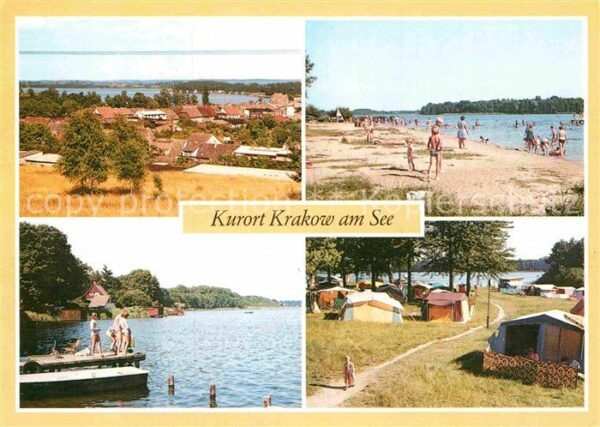 Krakow See Teilansicht Badestelle Campingplatz