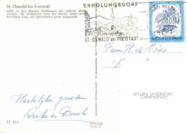 St Oswald Freistadt Gesamtansicht Schwimmbad Kirche Brunnen – Bild 2