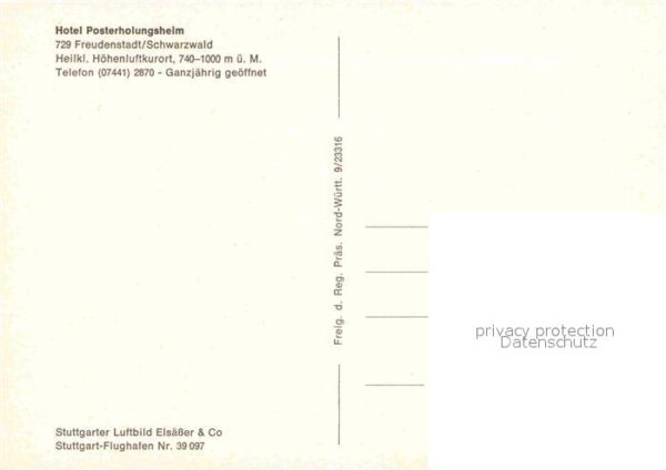 Freudenstadt Fliegeraufnahme Hotel Posterholungsheim – Bild 2