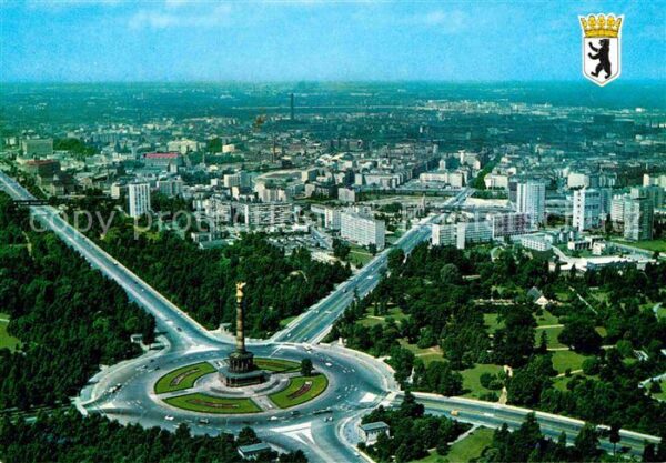 Berlin Fliegeraufnahme Siegessäule Hansavierte