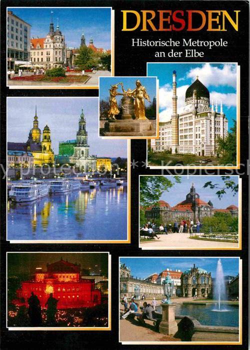 Dresden Schloss Mozartbrunnen Hofkirche Staatsk