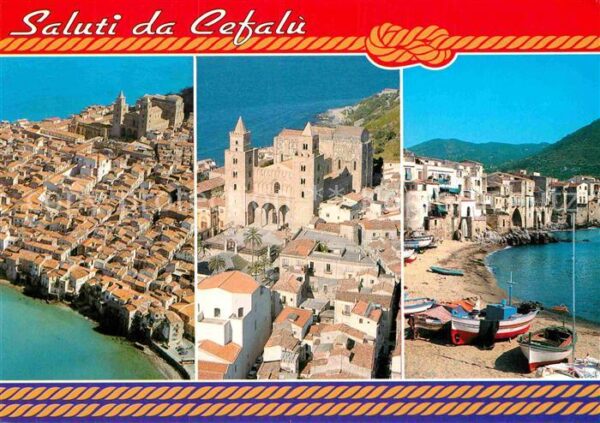 Cefalu Fliegeraufnahme Altstadt Bucht