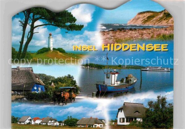 Insel Hiddensee Fischerboot Leuchtturm Pferdekutsche St