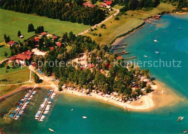 Prien Chiemsee Panorama Camping Harras Fliegeraufnahme