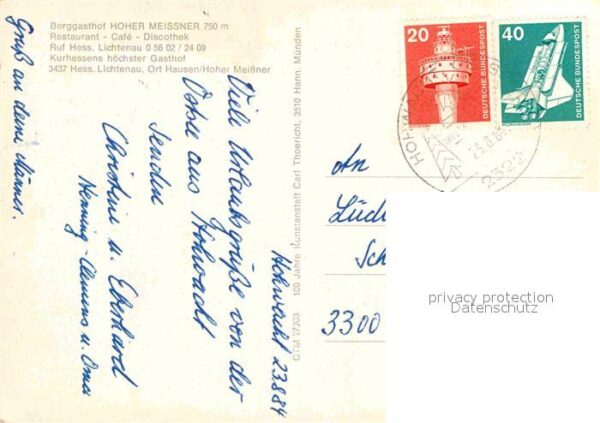 Hessisch Lichtenau Berggasthof Hoher Meissner Fliegeraufna – Bild 2