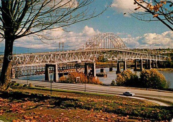 New Westminster Pattullo Bridge spans the Fraser River