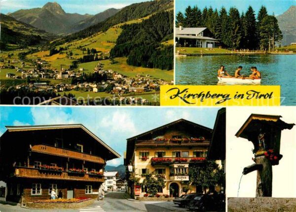 Kirchberg Tirol mit Rettenstein Badesee Strassenmotiv H