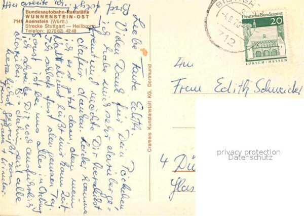 Auenstein Ilsfeld BAB Raststätte Wunnenstein Ost – Bild 2
