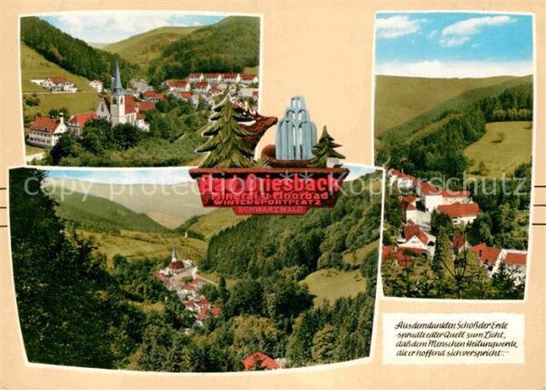 Bad Griesbach Schwarzwald  Ortsansicht mit Kirche Landschaftspanor