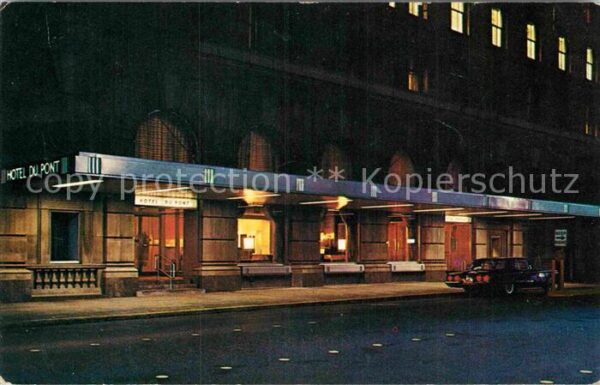 Wilmington Delaware Hotel du Pont at night