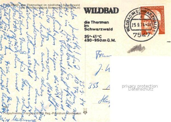 Wildbad Schwarzwald Thermalbad Höhenluftkurort Fliegeraufna – Bild 2
