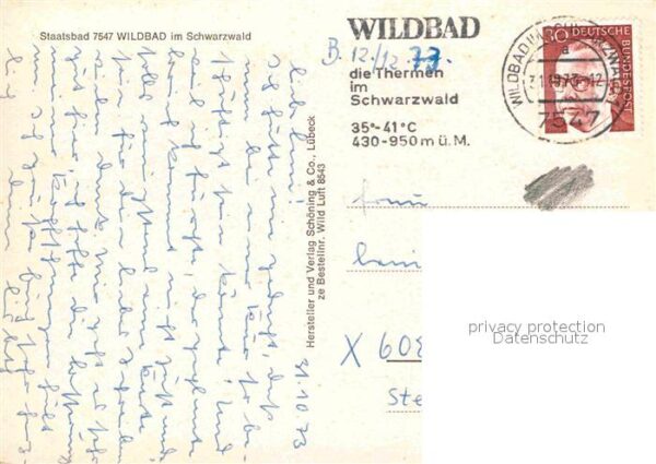 Wildbad Schwarzwald Thermalbad Luftkurort Fliegeraufnahme – Bild 2