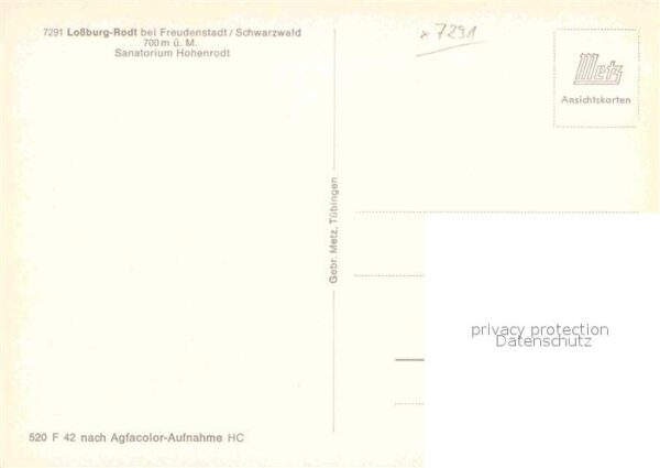 Rodt Lossburg Sanatorium Hohenrodt im Schwarzwald – Bild 2