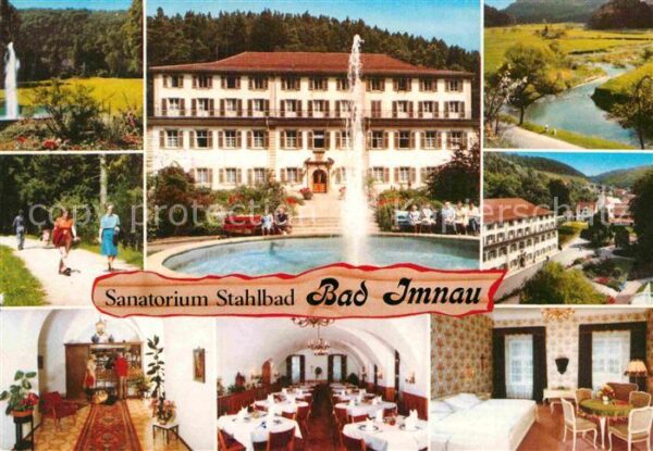 Bad Imnau Sanatorium Stahlbad Kurpark Springbrunn