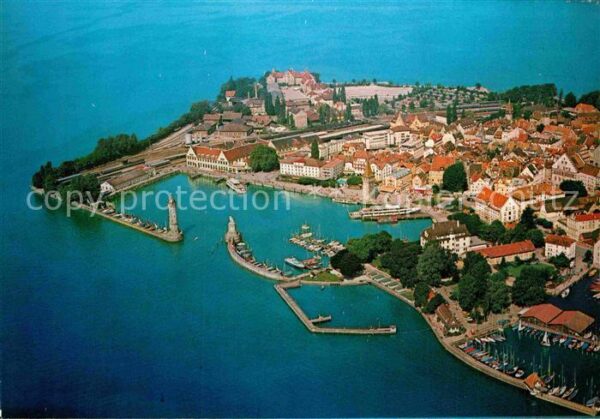 Lindau Bodensee Halbinsel Hafen Fliegeraufnahme