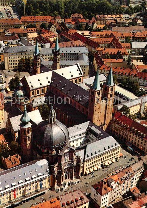 Wuerzburg Neumünster und St Kilians Dom Fliegerau