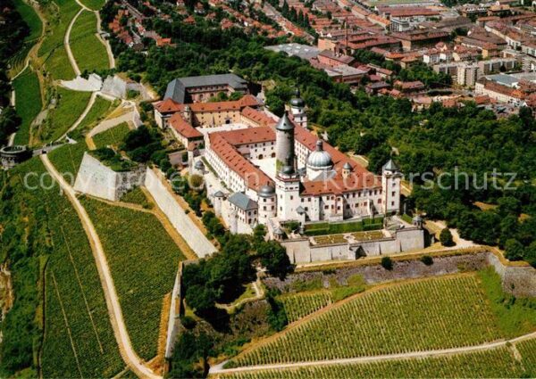 Wuerzburg Festung Marienberg Fliegeraufnahme