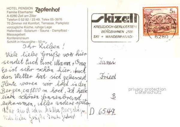 Zell Ziller Tirol Hotel Pension Zapfenhof Restaurant – Bild 2