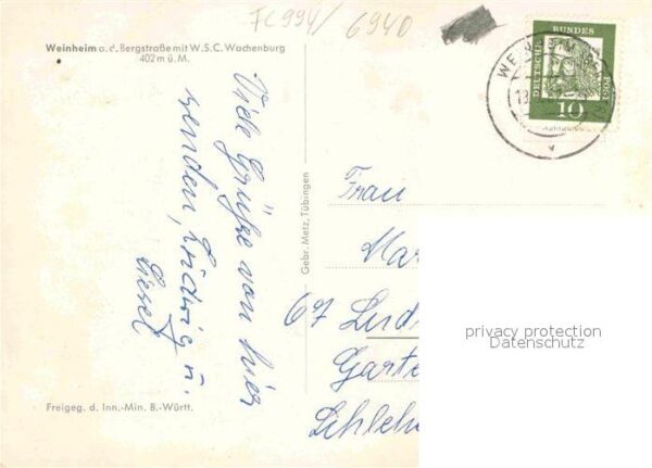 Weinheim Bergstrasse WSC Wachenburg Fliegeraufnahme – Bild 2