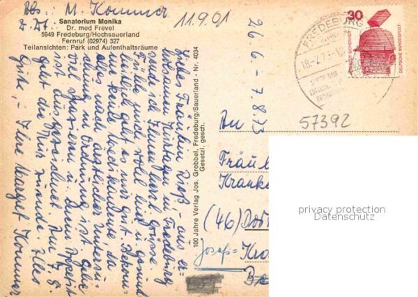Fredeburg Schmallenberg Sanatorium Monika Park Aufenthaltsräume – Bild 2