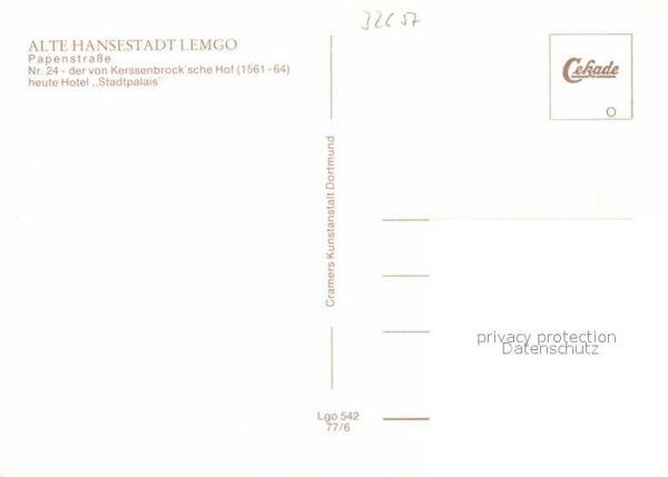 Lemgo Pepenstrasse Kerssenbrock'sche Hof 16. – Bild 2