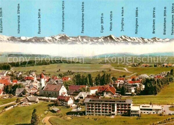 Hoechenschwand Kurort im Schwarzwald mit Blickzu den A