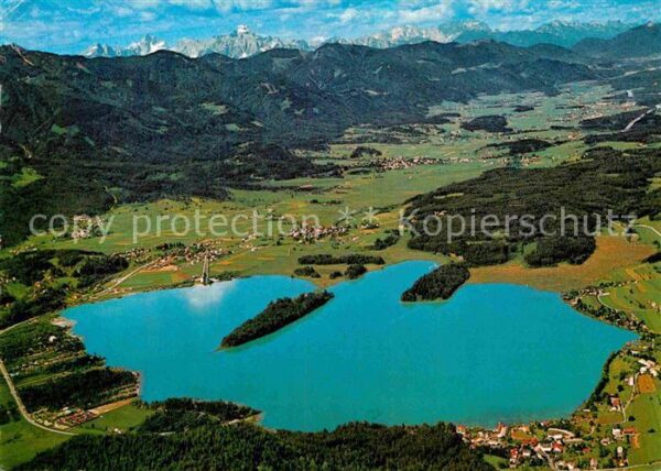 Faakersee mit Karnischen Alpen Badeorte Egg Faak