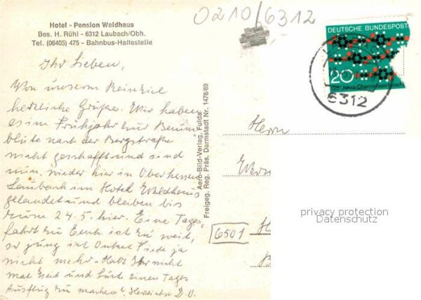 Laubach Hessen Hotel Pension Waldhaus Fliegeraufnahme – Bild 2