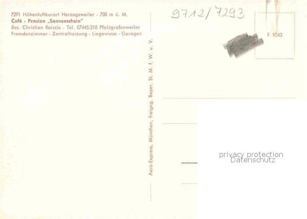 Herzogsweiler Cafe Pension Sonnenschein Höhenluftkuro – Bild 2