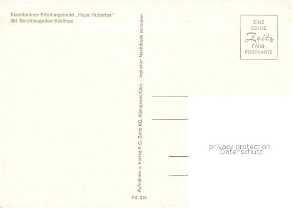 Schoenau Berchtesgaden Eisenbahner Erholungsheim Haus Hubertus – Bild 2