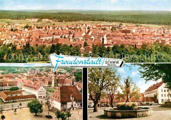 Freudenstadt Panorama Teilansicht Brunnen