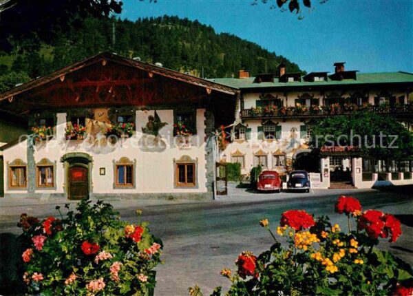 Wallgau Lüftlmalerei am Gasthof Post