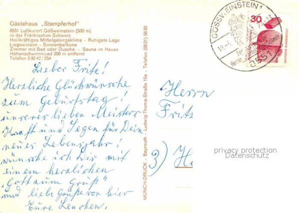 Goessweinstein Gästehaus Stempferhof – Bild 2