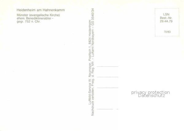 Heidenheim Brenz Fliegeraufnahme Münster ehem Benediktin – Bild 2
