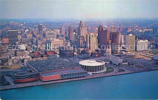 Detroit Michigan Fliegeraufnahme Civic Center Skyline