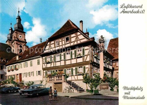 Amorbach Miltenberg Marktplatz Mariensäule