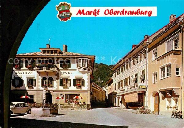 Oberdrauburg Kaernten Marktplatz Ruine Hohenburg Gasthof Post