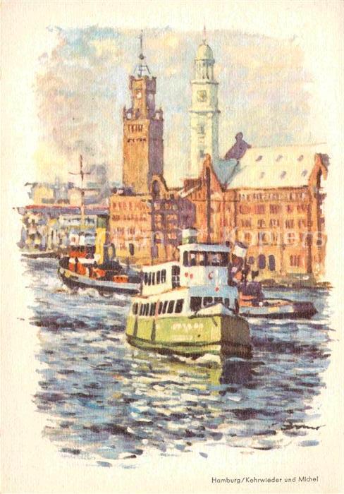 Hamburg Kehrwieder Michel Künstlerkarte