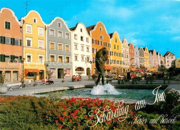 Schaerding Oberer Stadtplatz Christophorusbrunnen
