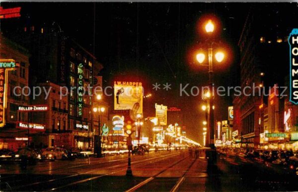 New Orleans Louisiana Canal Street at night