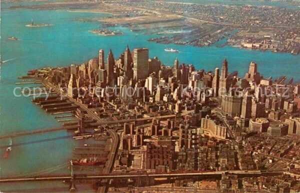 New York City Fliegeraufnahme Lower Manhattan Skyline